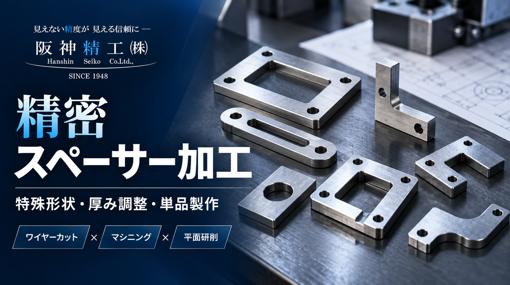 精密スペーサー加工|特殊形状・厚み調整・単品製作に対応