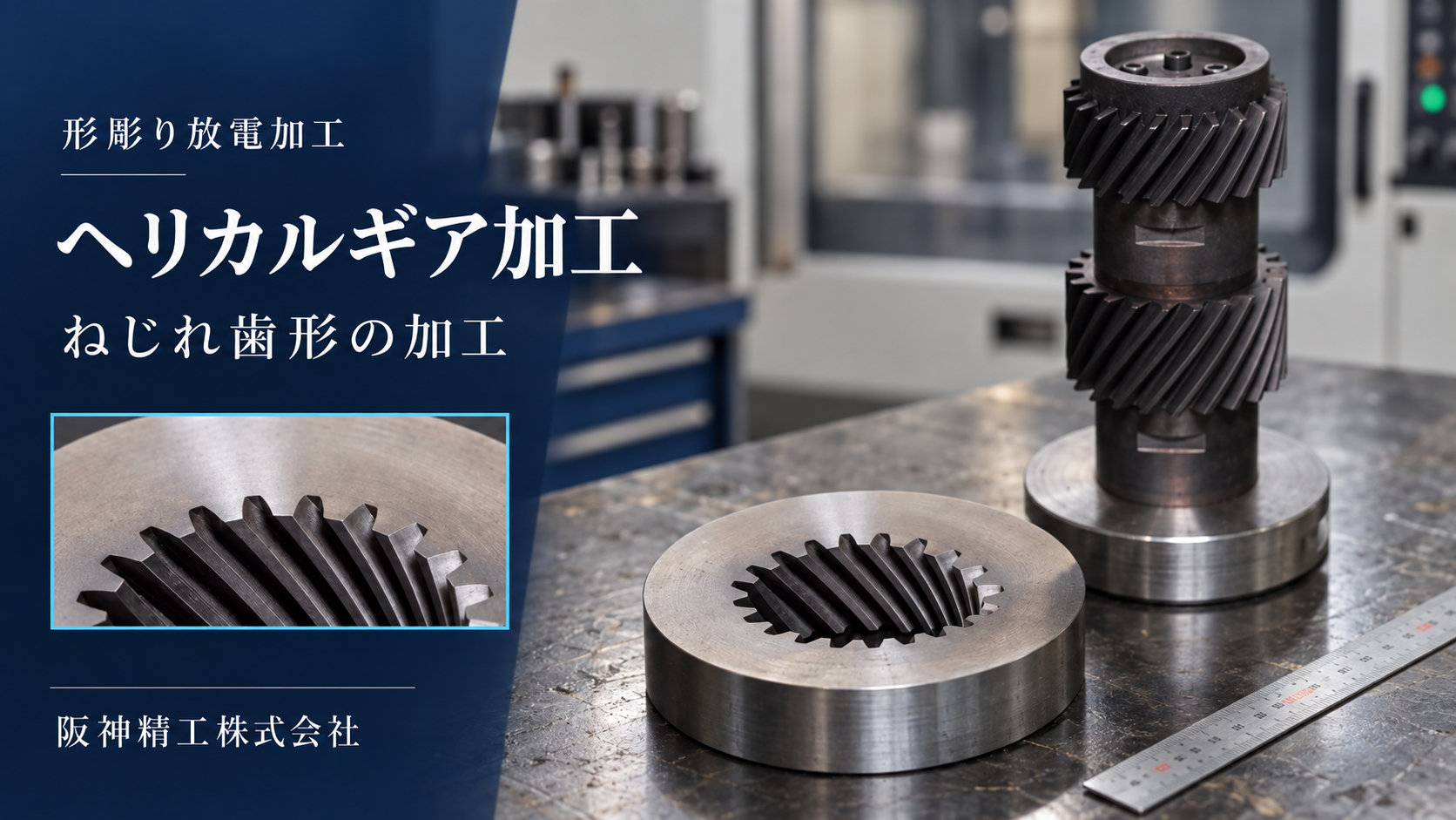 超硬のヘリカルギア形状加工|銅グラファイト電極による形彫り放電加工